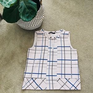 📦Zara Keyhole Cut-Out Plaid Sleeveless Top